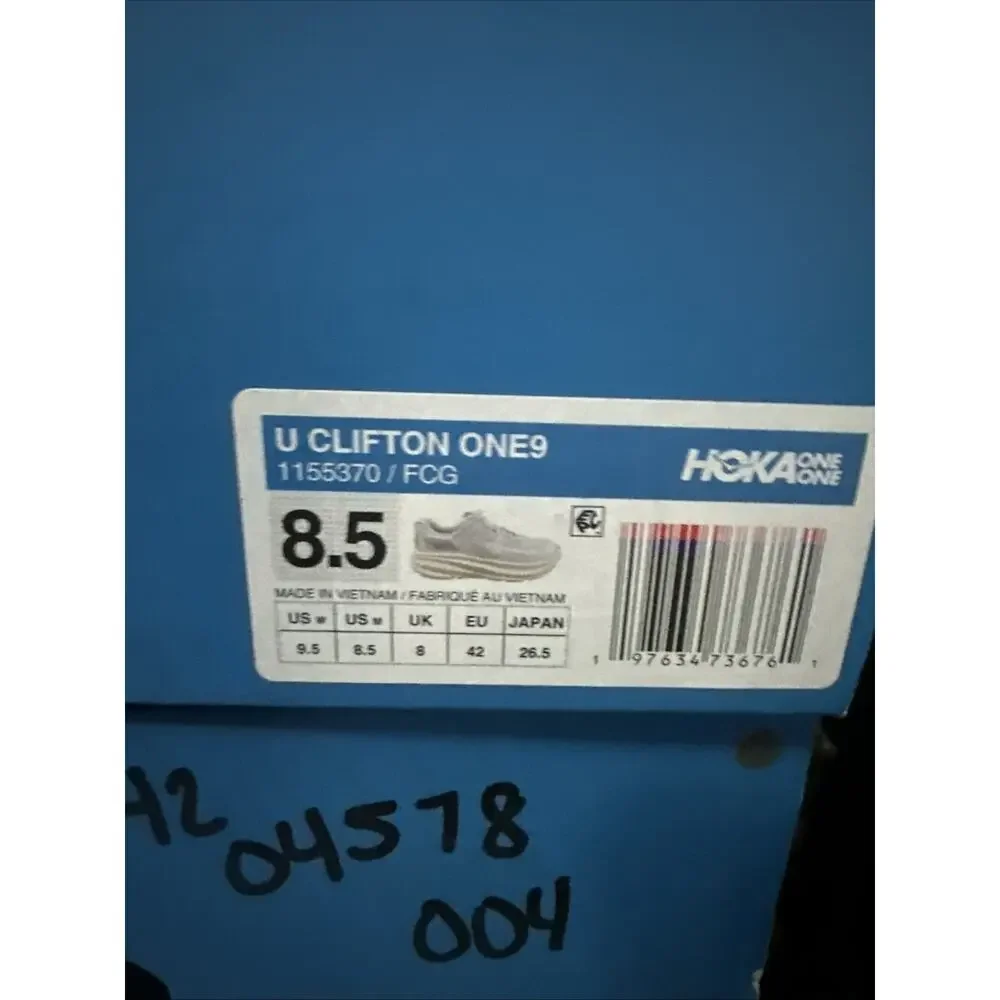 New Men's Size 8.5 Hoka Clifton One 9 Cosmic Grey 1155370-FCG